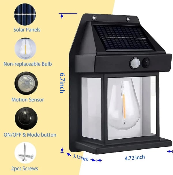 1+1 GRATIS | Solar-Wandleuchte für außen – Mit Bewegungssensor & Dämmerungsautomatik