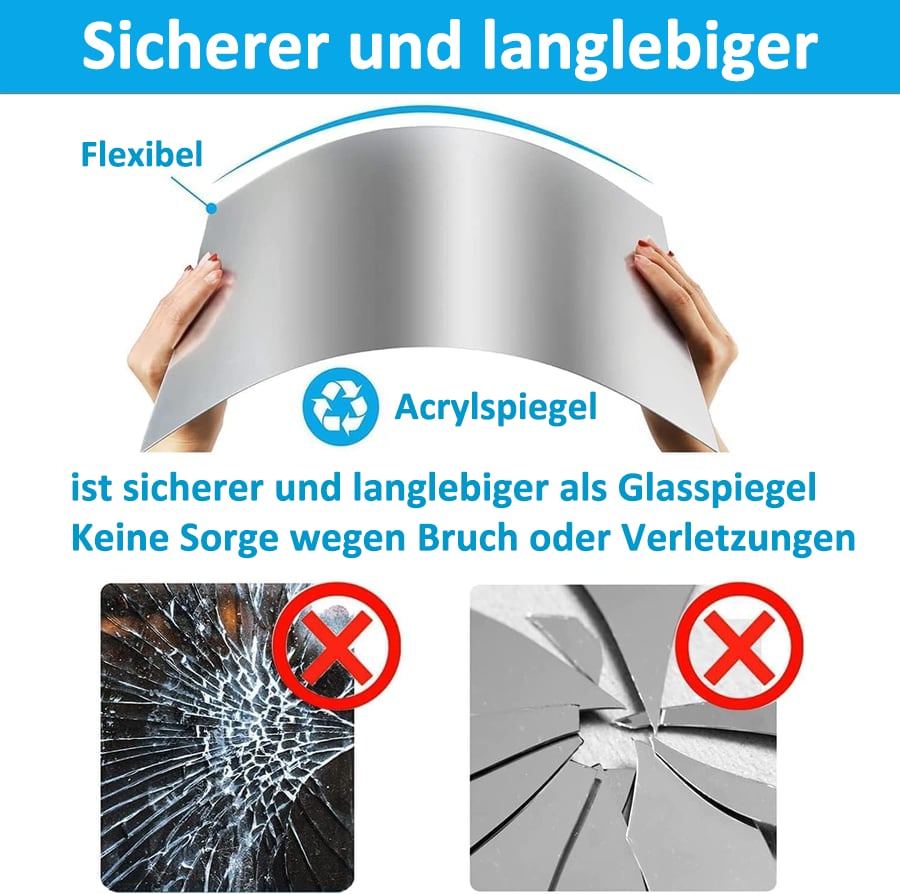 Ultra-flexibler Spiegel - sicher und bruchsicher