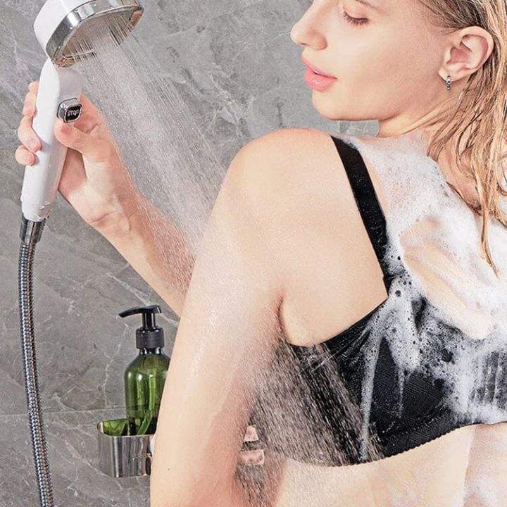 Handbrause mit 4 Strahlarten & Stopptaste – Hochdruck