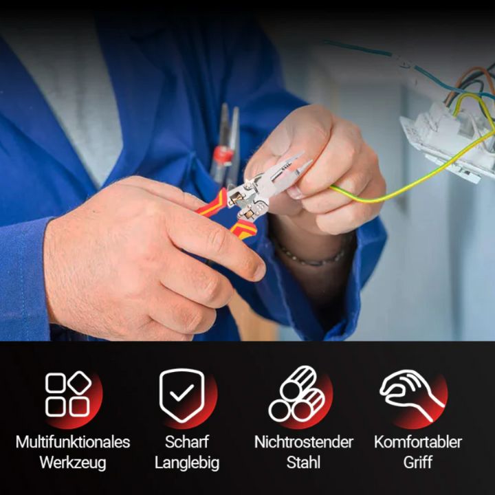 8-in-1 Abisolierzange mit Spannungsprüfer