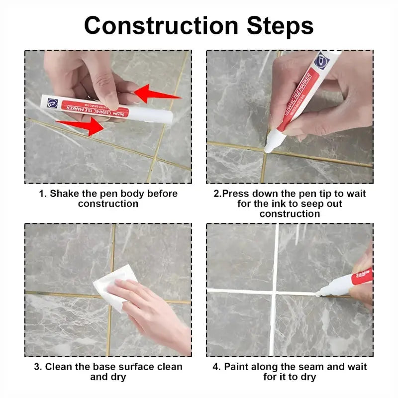 1+1 Gratis | TileMarker™ Keine schmutzig aussehenden Fliesenfugen mehr!