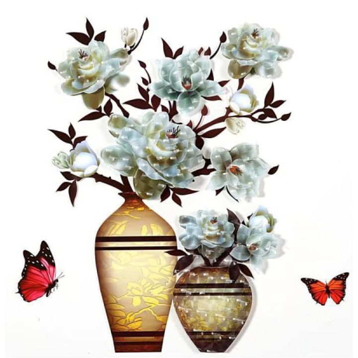 3D-Vasen-Wandsticker – Abnehmbare Blumendeko