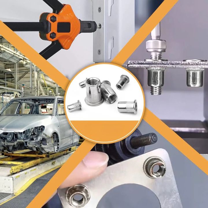 Hochwertiges Nietmuttern-Set mit Flachkopf (100 Stück)