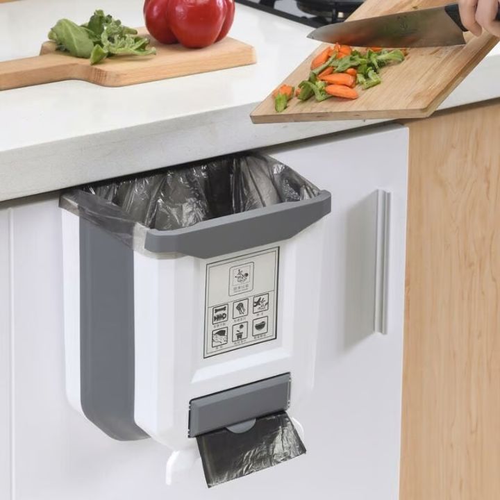 Faltbarer Küchen-Mülleimer – Platzsparend für Schranktüren