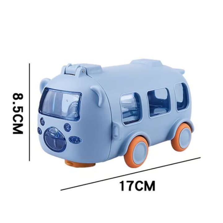 500 ml Trinkflasche in Busform – Auslaufsicher mit Strohhalm & Gurt