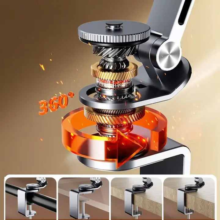 360° drehbarer, verstellbarer Aluminium-Handy- und iPad-Ständer