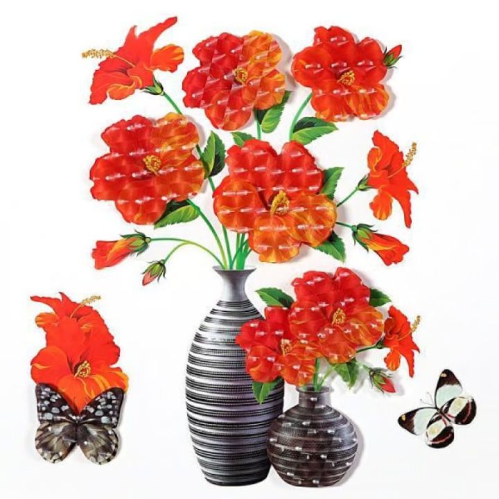 3D-Vasen-Wandsticker – Abnehmbare Blumendeko