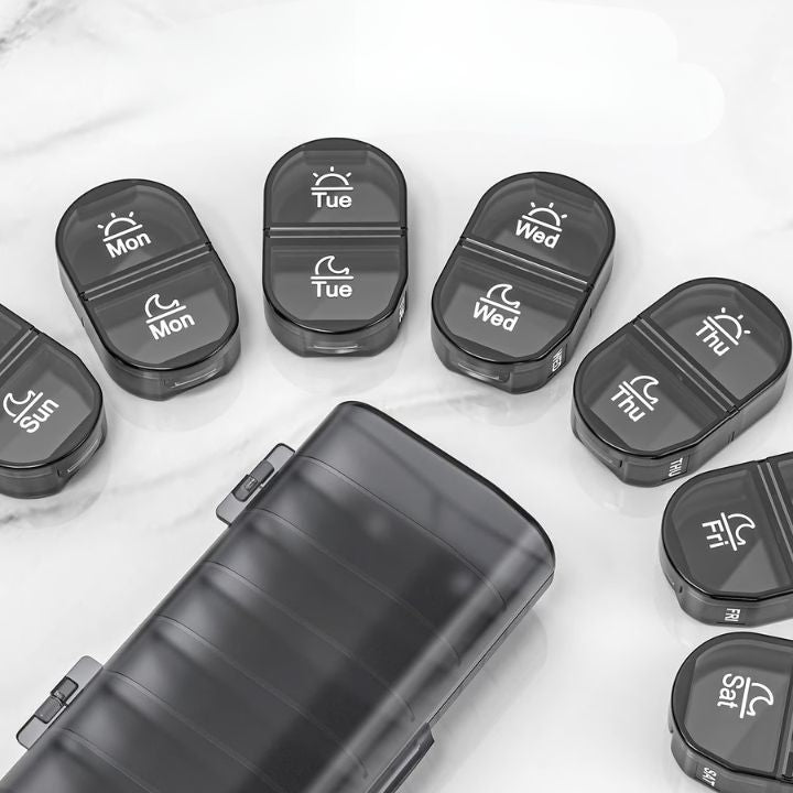 7-Tage AM/PM Tablettenbox – Tragbare Pillenbox für Woche & Reise