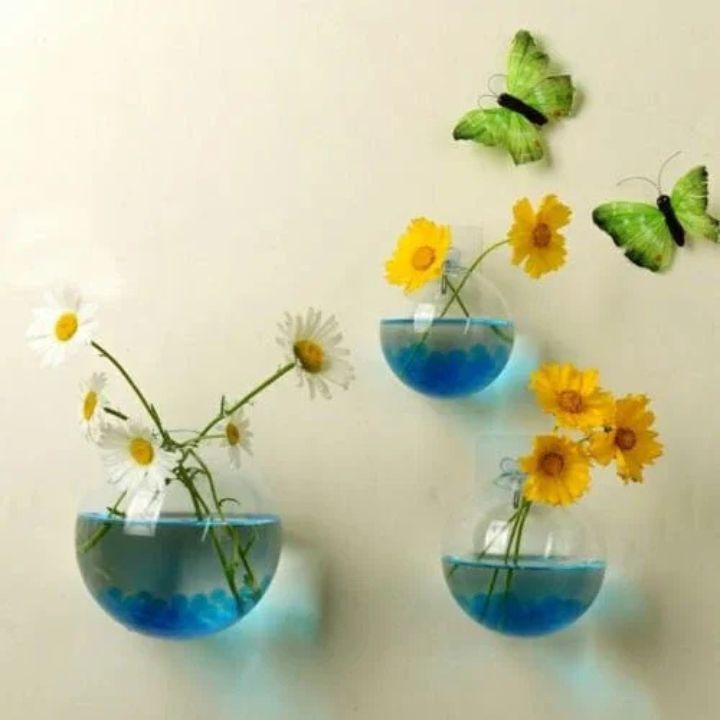 Elegante Glas-Wandvase – Minimalistischer Pflanzenhalter