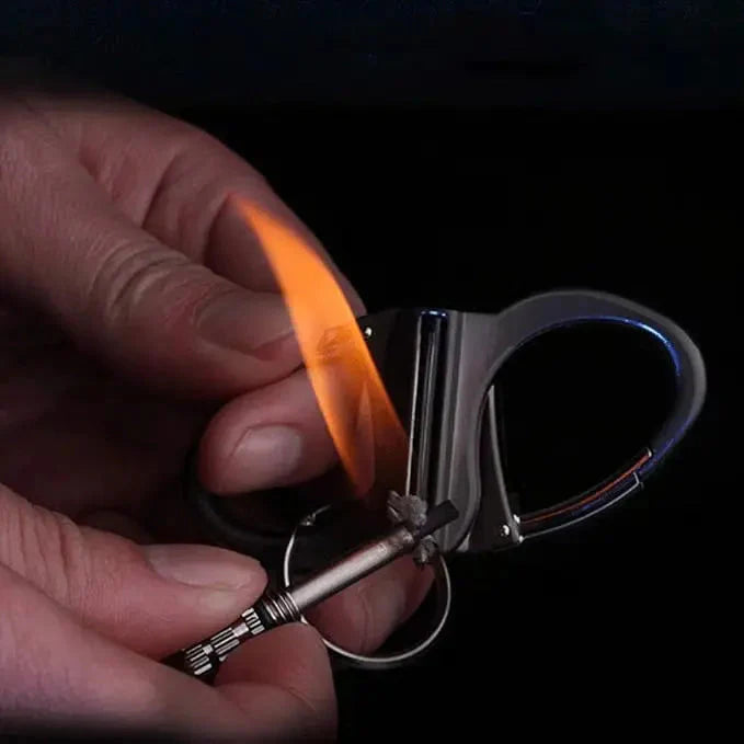 Wiederverwendbares Metall-Streichholz – Windfester Feuerstarter mit Karabiner