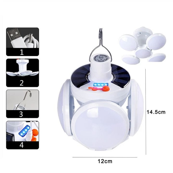 Faltbar Solar-LED-Lampe mit Clip – Bewegungsgesteuert & kabellos