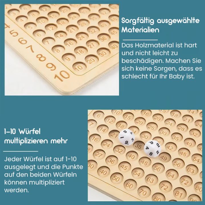 Multiplikations-Lernspiel aus Holz – Matheförderung für Kinder