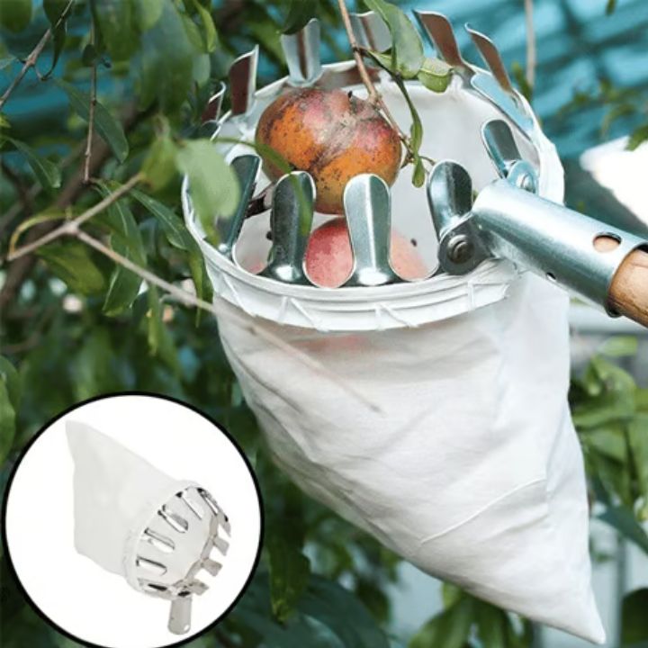 Obstpflücker-Korb – Leicht & mit Wechselbeutel (16 cm Kopf)