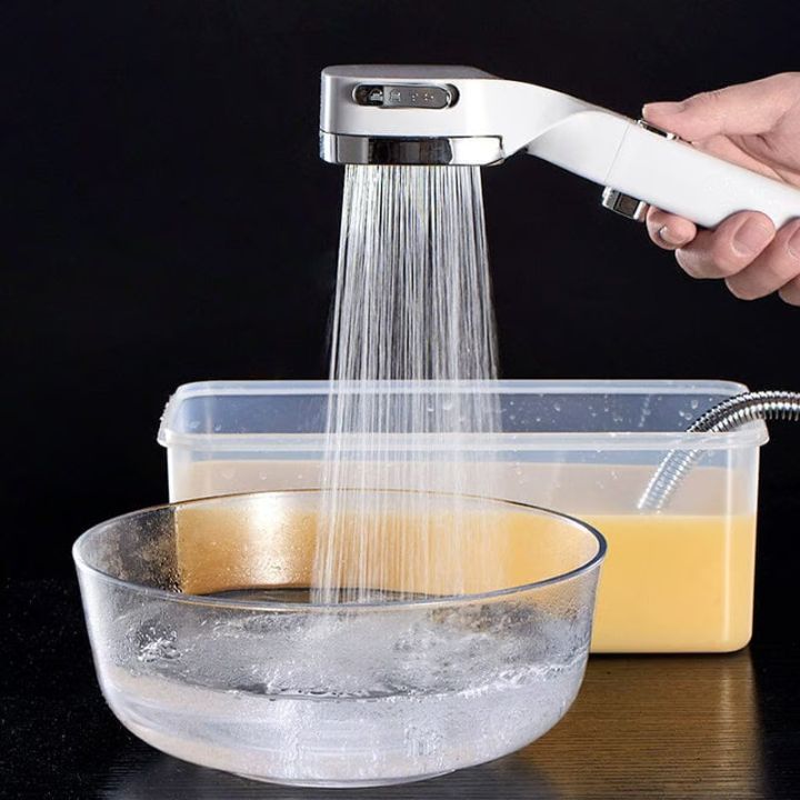 Handbrause mit 4 Strahlarten & Stopptaste – Hochdruck