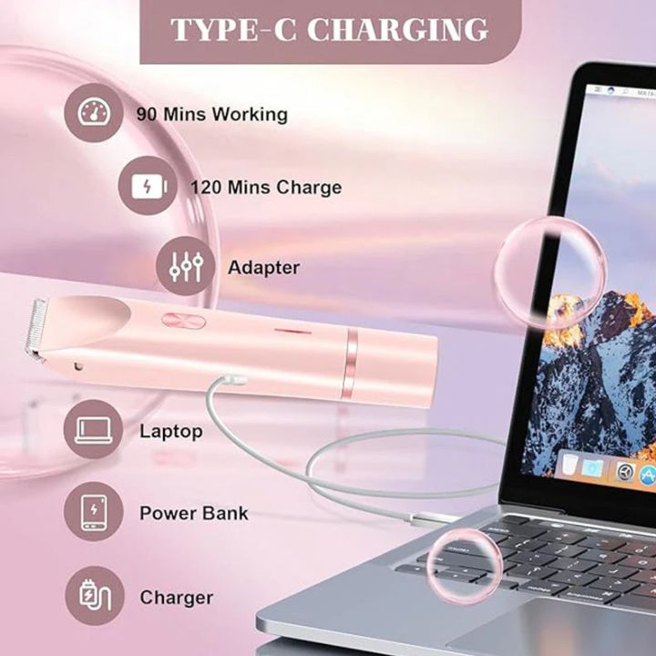 2-in-1 Damen-Trimmer – Sanft & präzise für Gesicht & Körper