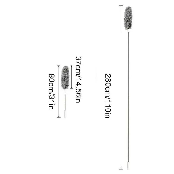 Mikrofaser-Deckenstaubwedel mit langem Stiel - Flexibel Waschbar
