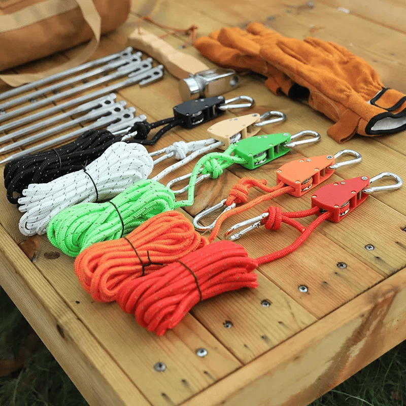 1+1 GRATIS | Winddichtes Outdoor-Seil – 5 m Reflektierendes Nylon mit Karabiner