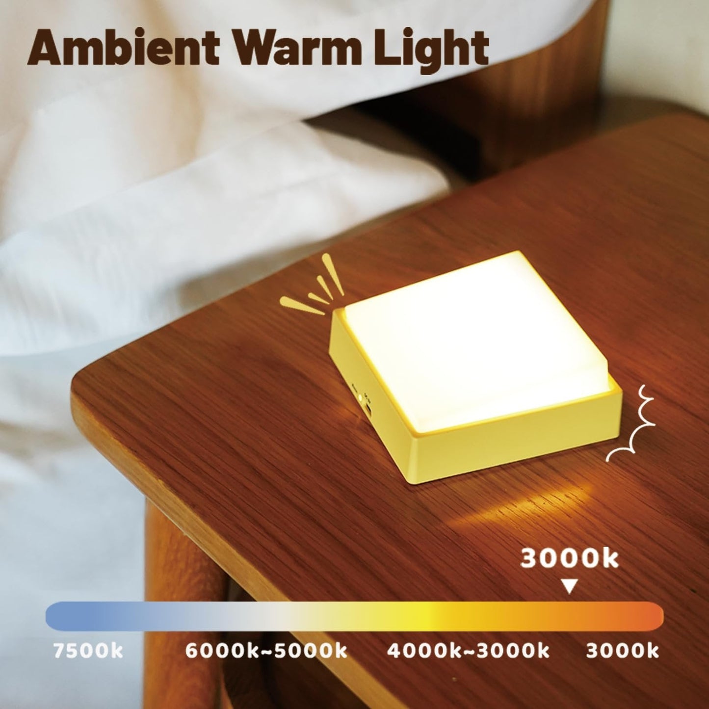 Kabelloses dimmbares Nachtlicht – Wiederaufladbar mit Timer & Magnetbefestigung