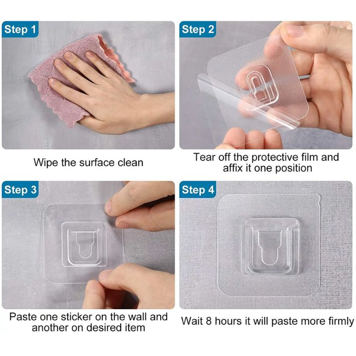 10 Paar Transparente Wandhaken – stark haftend & vielseitig einsetzbar