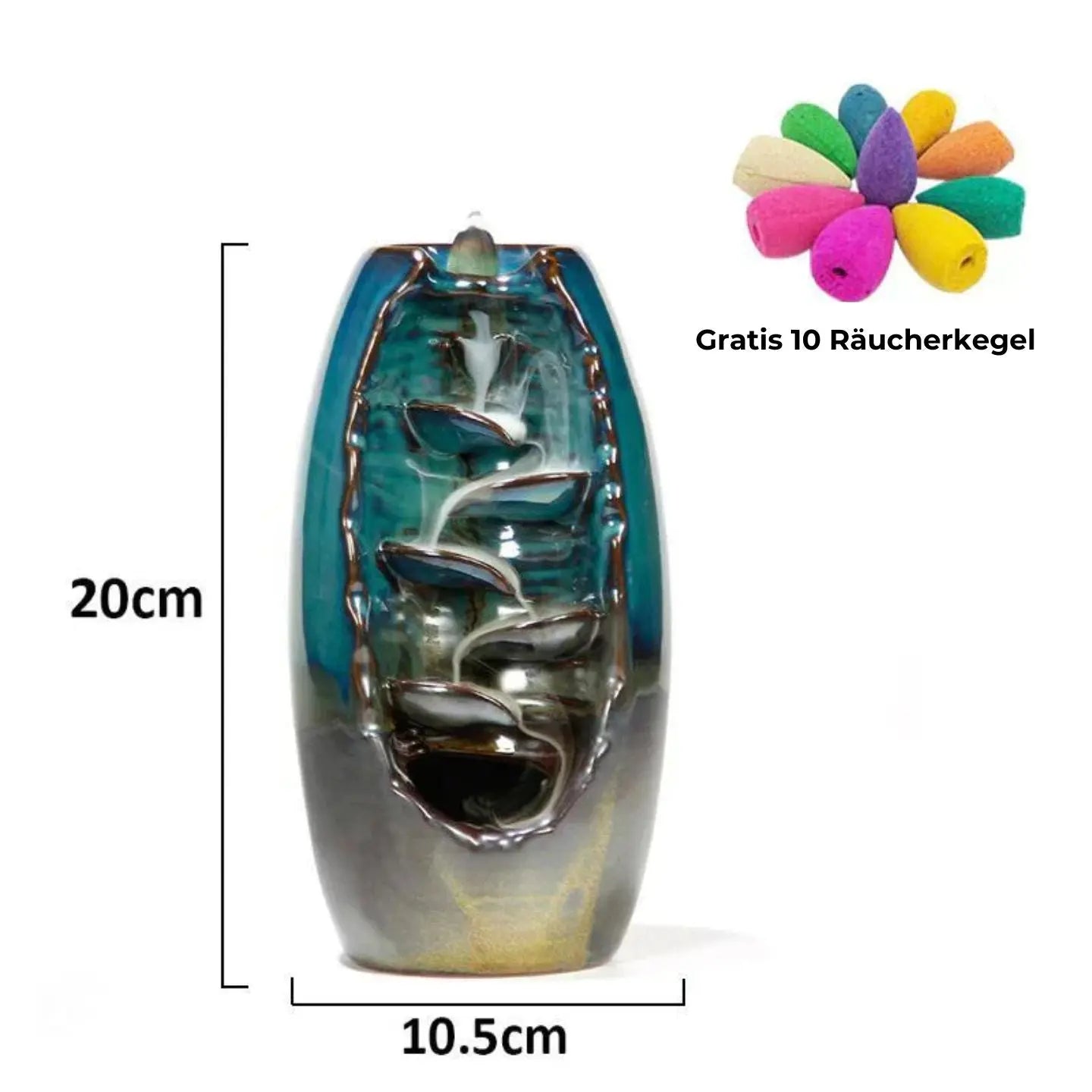 Aromatherapie-Wasserfall | Gratis 10 Räucherkegel