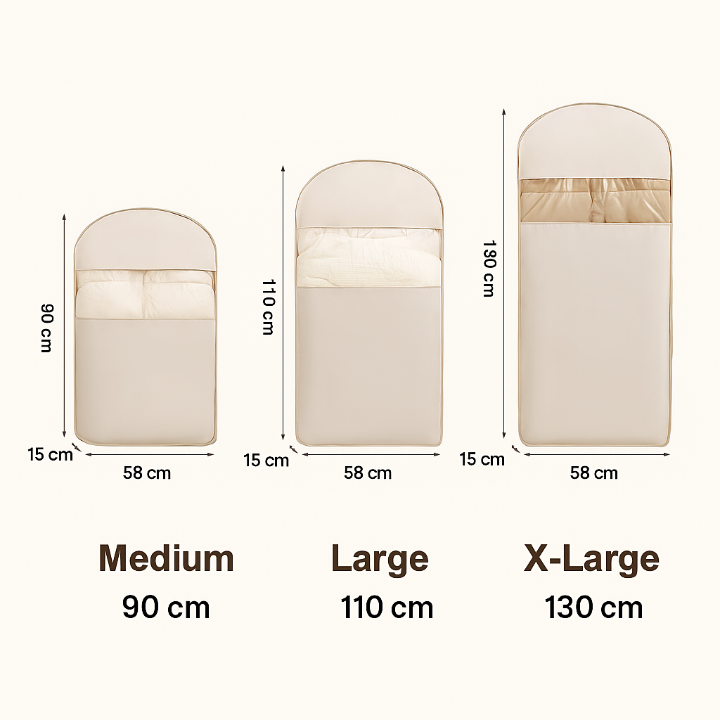 Platzsparende hängende Aufbewahrungstasche mit luftdichter Kompression