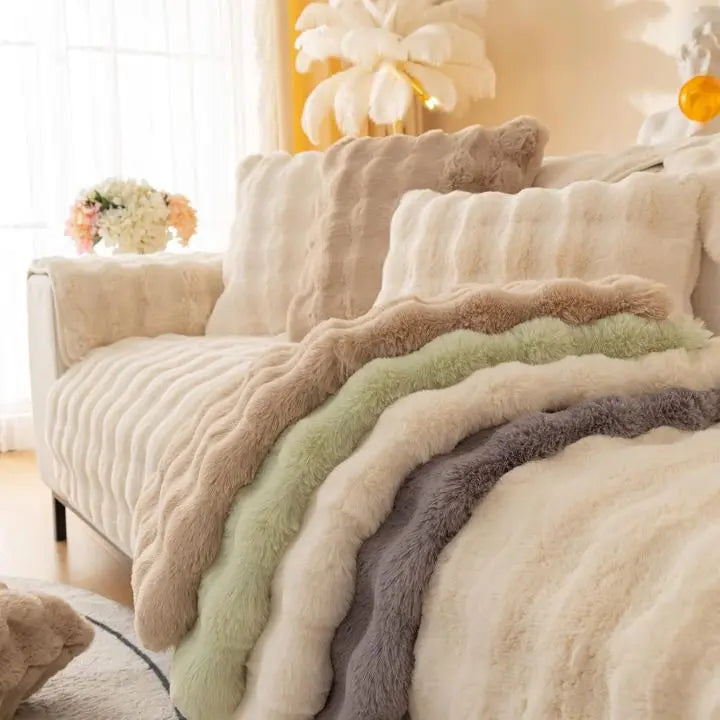 Dicker Kaninchenplüsch-Sofabezug