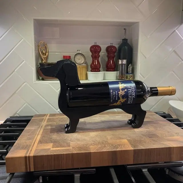 Einzigartiger Dachshund-Weinflaschenhalter – Ideal für Weinliebhaber
