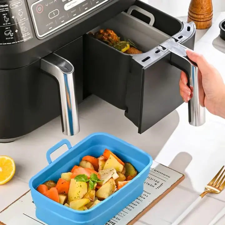 Faltbare Silikon-Backform für Heißluftfritteusen – Praktisch & vielseitig