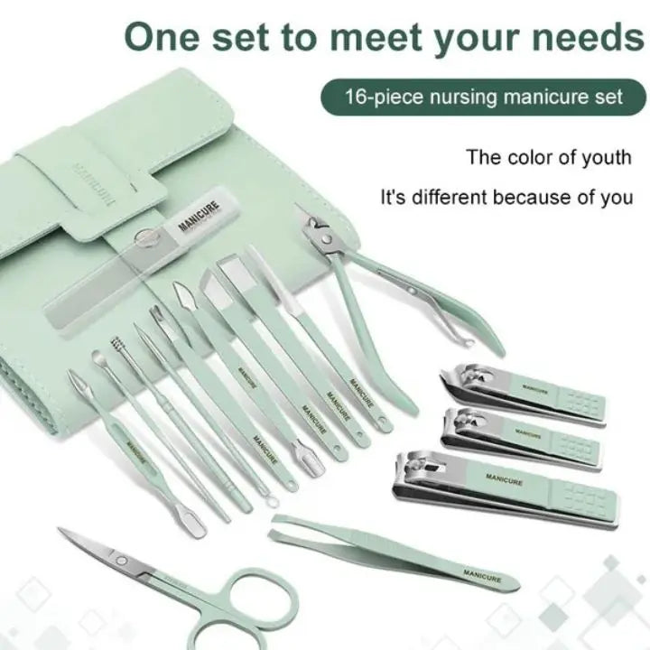 Faltbares Edelstahl-Nagelknipser-16-teiliges Set