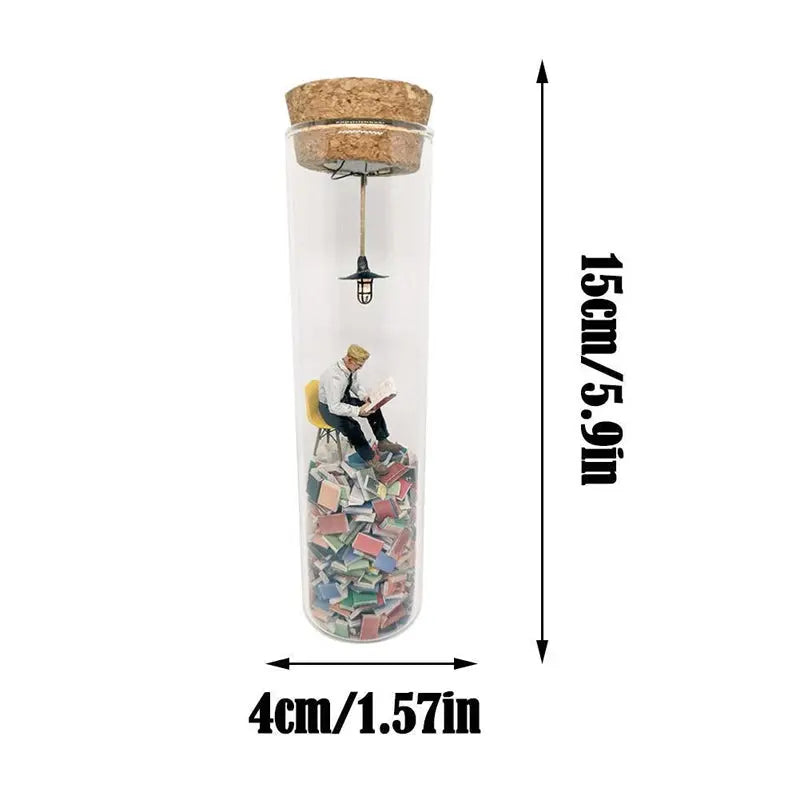Glas-Miniatur-Diorama für Bücherliebhaber