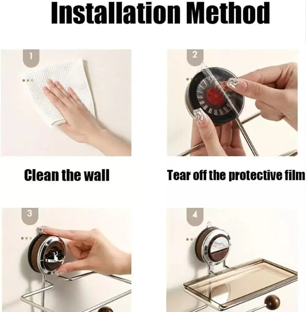 Toilettenpapierhalter aus Edelstahl mit Saugmechanismus – Kein Bohren