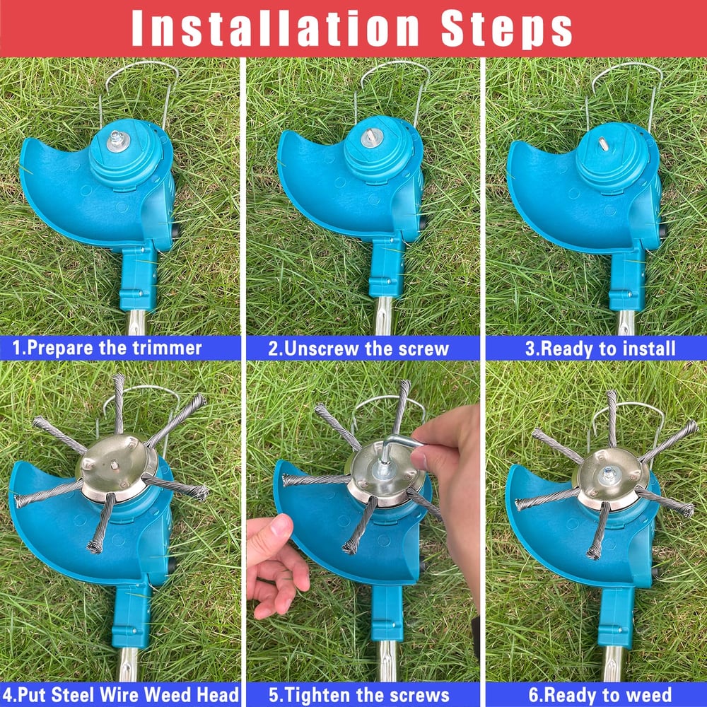 15 cm Drahtbürstenkopf für Rasentrimmer – Unkrautbürste für Hof, Wege & Garten