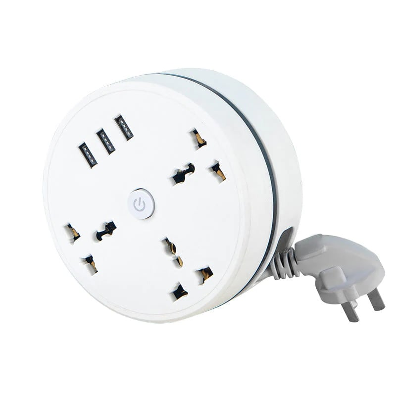 Universelle Steckdosenleiste mit einziehbarem Kabel & USB-Ports
