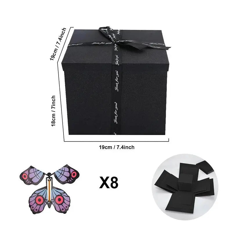 Personalisierte Explosionsbox (+ 8 Kostenlose Schmetterlinge) – Ein Schatz voller Erinnerungen