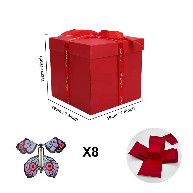 Personalisierte Explosionsbox (+ 8 Kostenlose Schmetterlinge) – Ein Schatz voller Erinnerungen