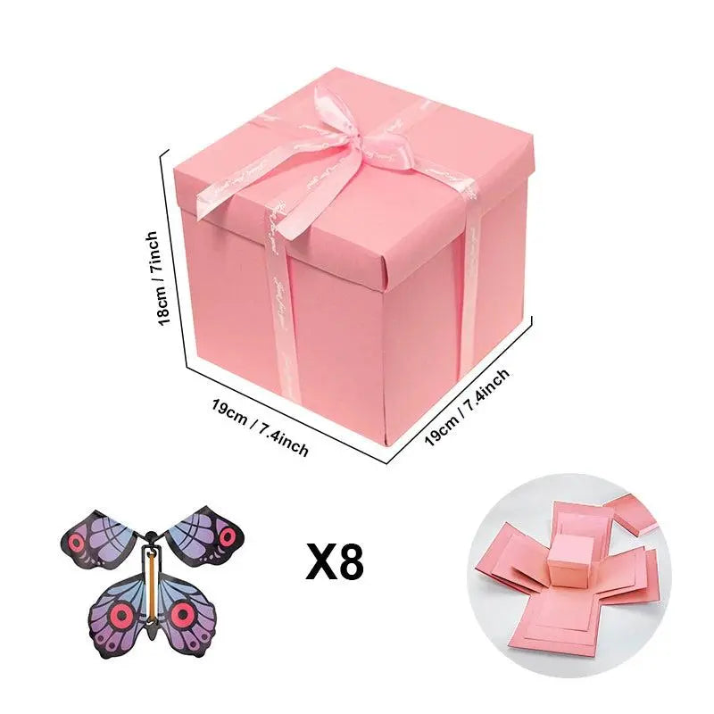 Personalisierte Explosionsbox (+ 8 Kostenlose Schmetterlinge) – Ein Schatz voller Erinnerungen