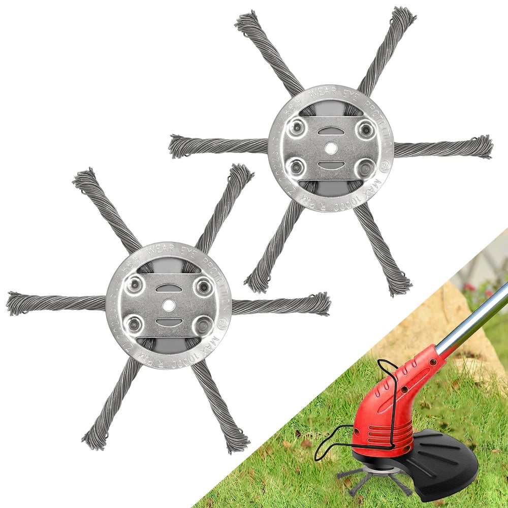 15 cm Drahtbürstenkopf für Rasentrimmer – Unkrautbürste für Hof, Wege & Garten