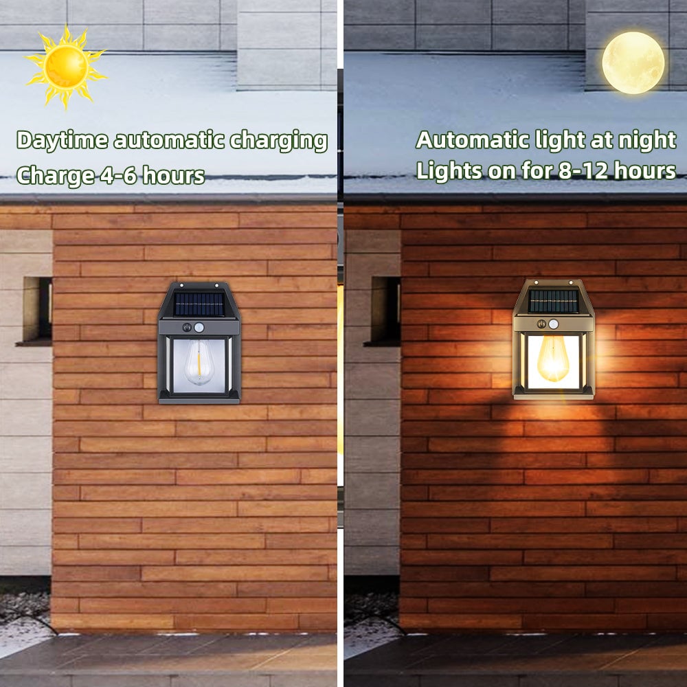1+1 GRATIS | Solar-Wandleuchte für außen – Mit Bewegungssensor & Dämmerungsautomatik