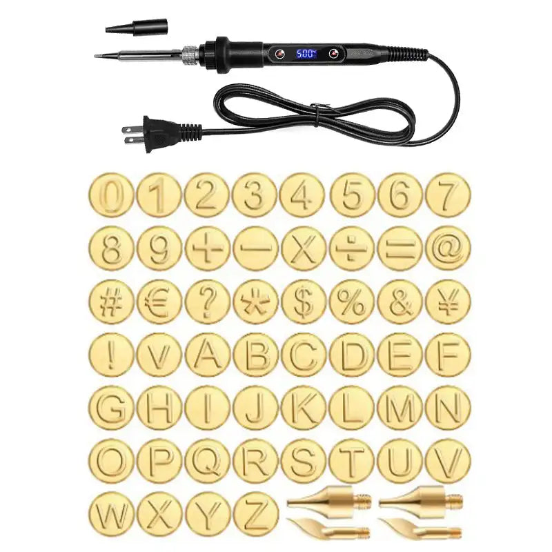 26/58-teiliges Buchstaben-Kupferpräge-Set für DIY-Holz- und Ledergravur