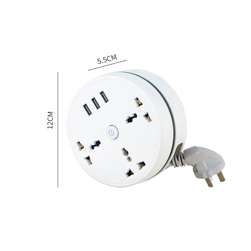 Universelle Steckdosenleiste mit einziehbarem Kabel & USB-Ports