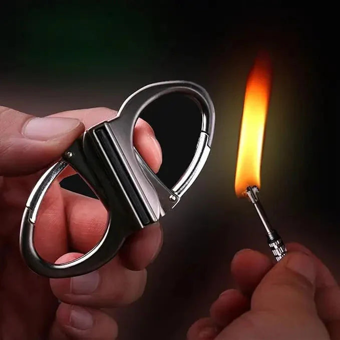 Wiederverwendbares Metall-Streichholz – Windfester Feuerstarter mit Karabiner
