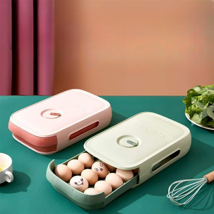 Eier-Aufbewahrungsbox mit Schublade – Platzsparender Organizer mit Anti-Kollisions-Design