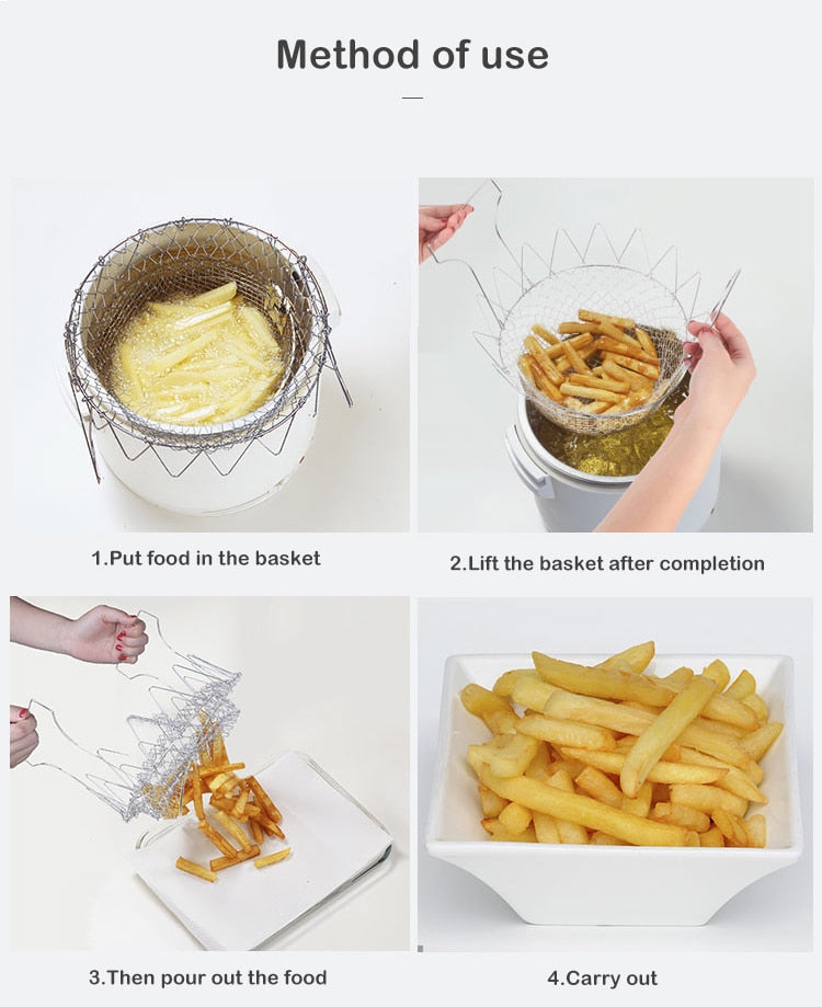 Edelstahl-Kochkorb mit Griffen – Einfaches Abtropfen & Servieren