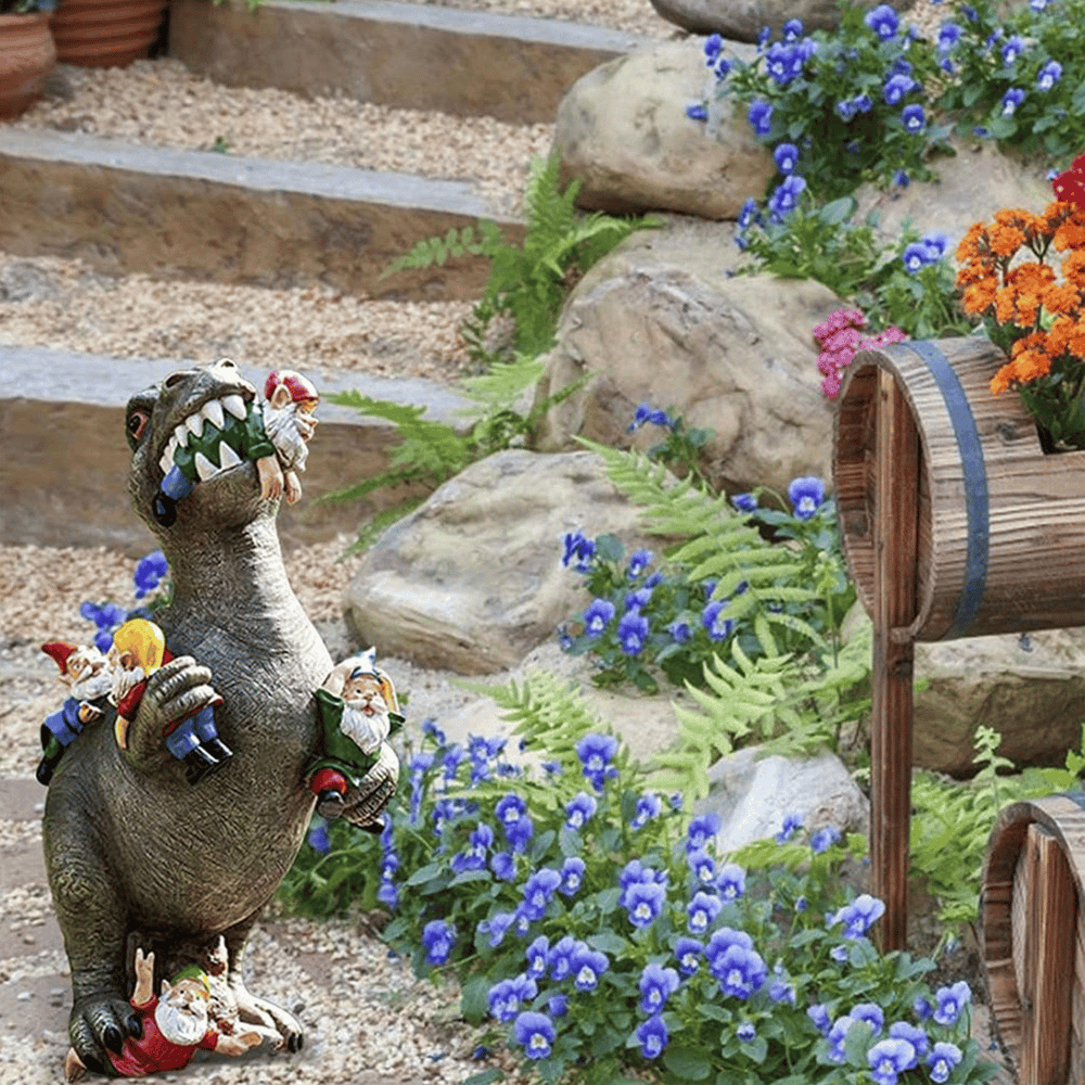 Dinosaurier-Gartenfigur – Lustiger & Einzigartiger Wichtelfresser