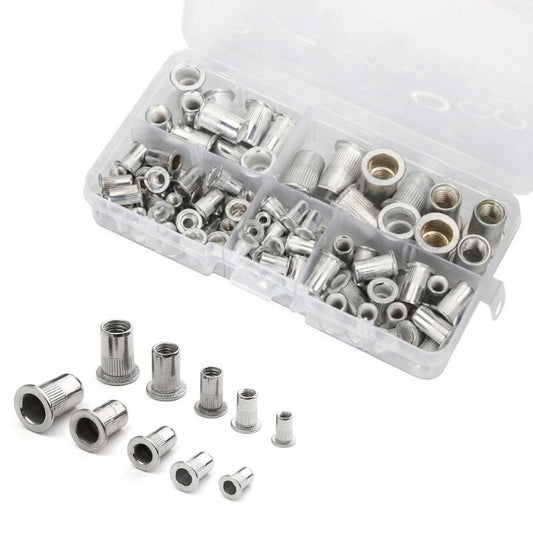 Hochwertiges Nietmuttern-Set mit Flachkopf (100 Stück)