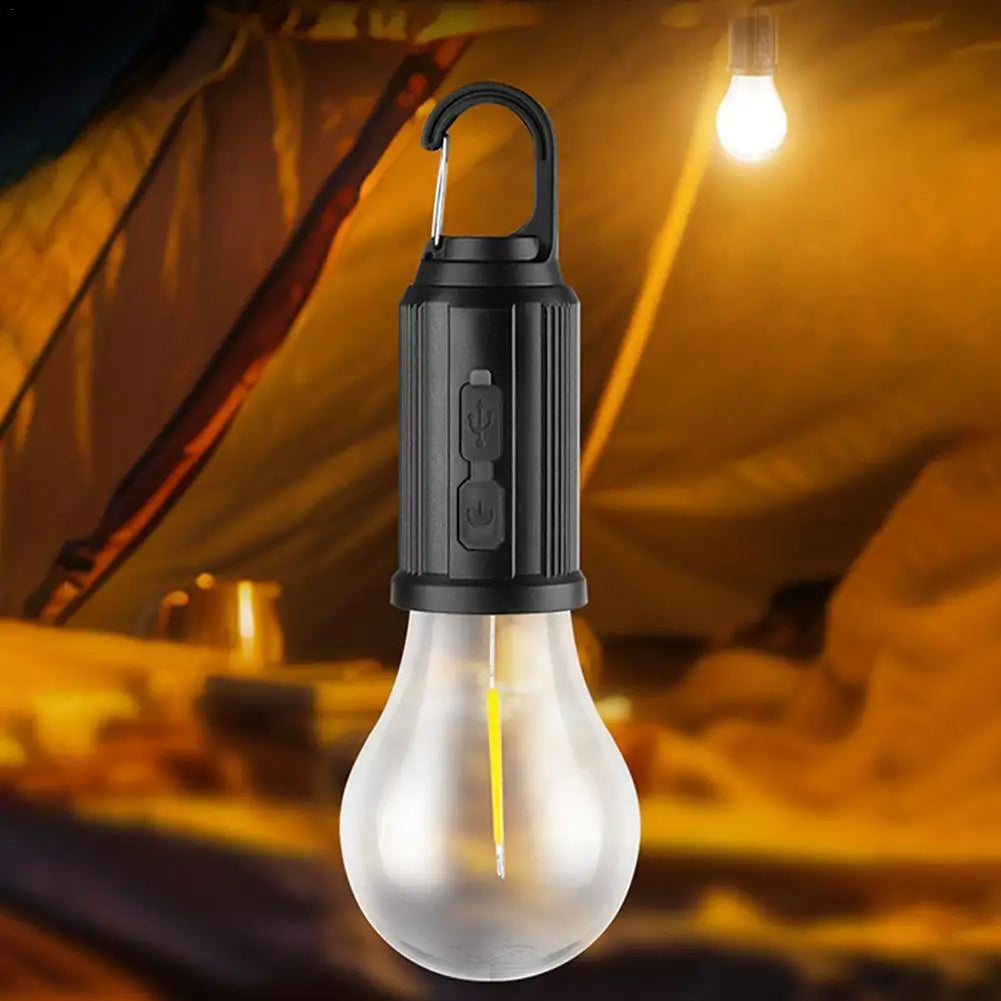 1+1 Gratis | Solar-Campinglampe – USB Wiederaufladbar mit Haken, Wasserdicht & Kompakt