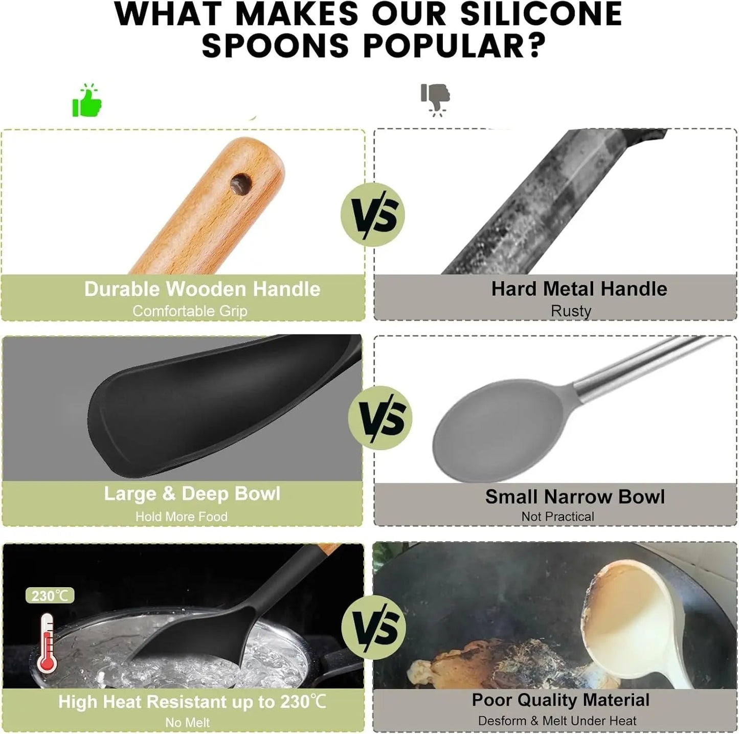 1+1 GRATIS | 2-in-1 Silikon-Koch- und Servierlöffel