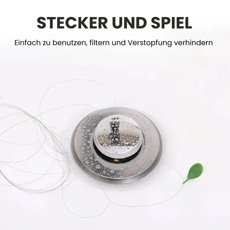 1+1 Gratis | Abflussfilter aus Edelstahl mit Haarsammler