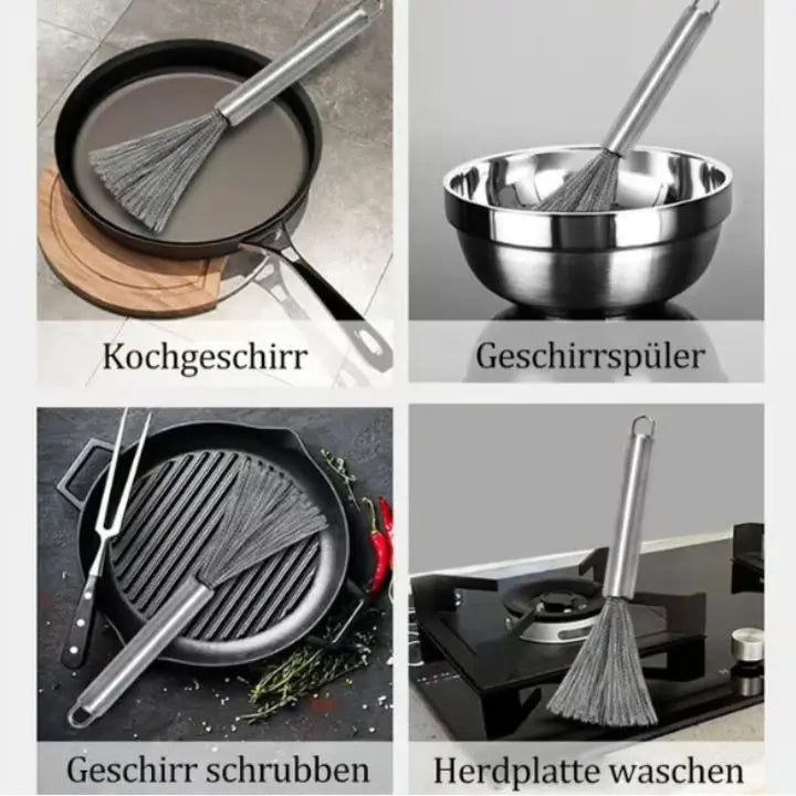 1+1 Gratis | Reinigungsbürste aus Edelstahl mit langem Griff