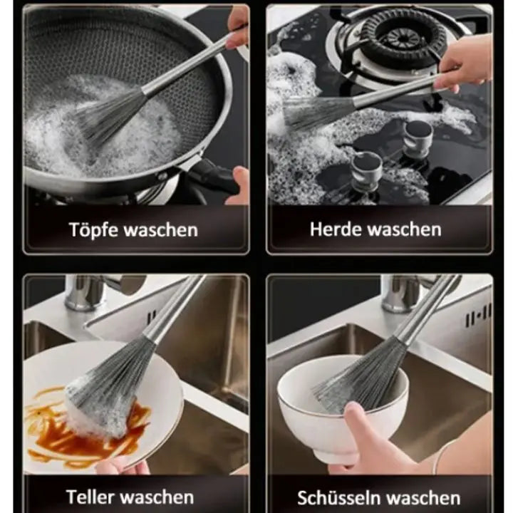 1+1 Gratis | Reinigungsbürste aus Edelstahl mit langem Griff